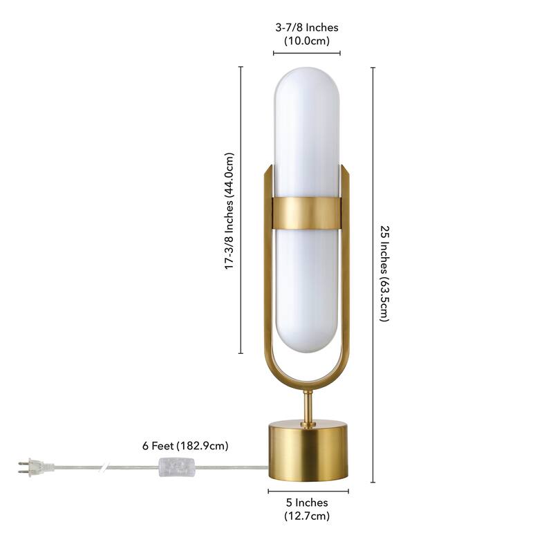 Blair Pill-Shaped Table Lamp with Milk Glass Shade - 25" Tall