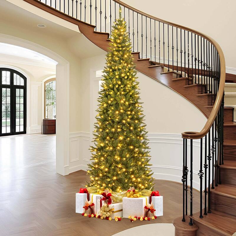 Prelit Pencil Christmas Artificial Xmas Tree Holiday Decoration Tree