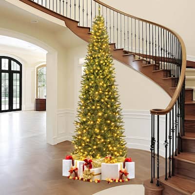 Prelit Pencil Christmas Artificial Xmas Tree Holiday Decoration Tree