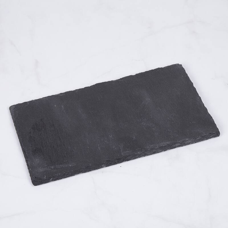 Creative Home Genuine Slate Rectangular Food, Cheese, Dessert Serving Board, Small, 5.5" L x 12" W