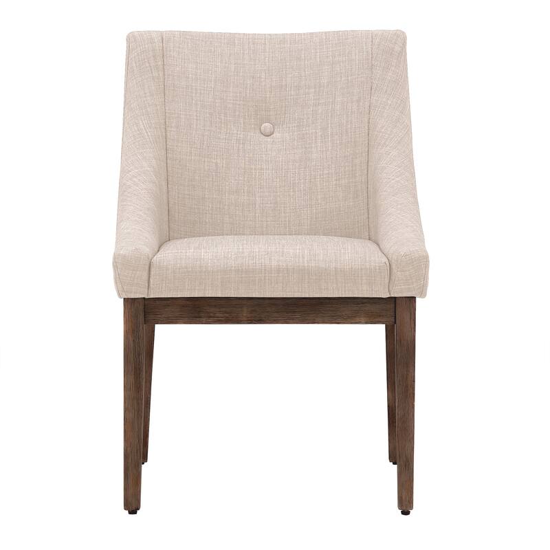 Voyager Button Tufted Slope Arm Linen Dining Chair (Set of 2) by iNSPIRE Q Artisan