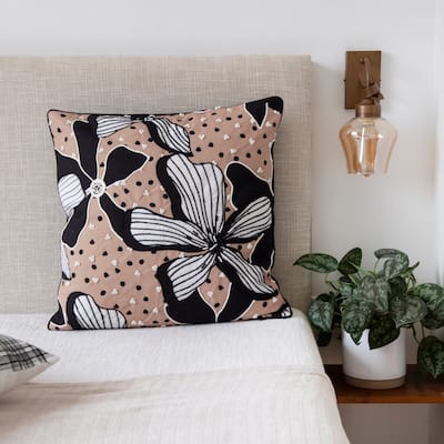 Sevita Tropical Hand-Woven Indoor Throw Pillow