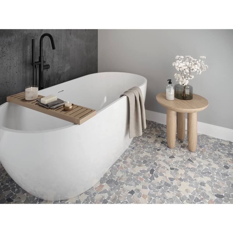 Fit Mosaic 11 in. x 11 in. Marble Mesh-Mounted Mosaic Wall and Floor Tile
