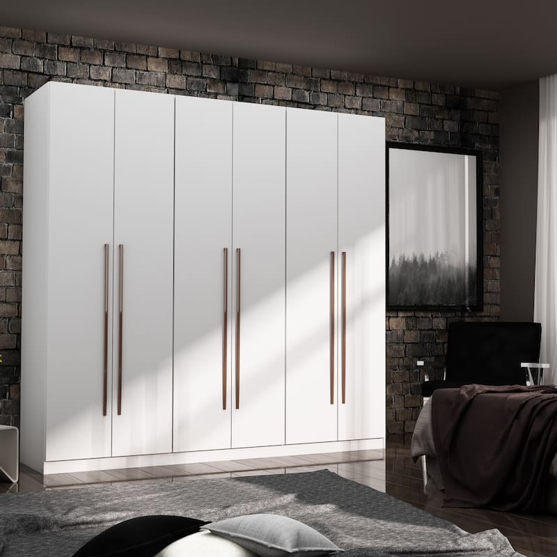 Gramercy Modern Freestanding Wardrobe Armoire Closet - White