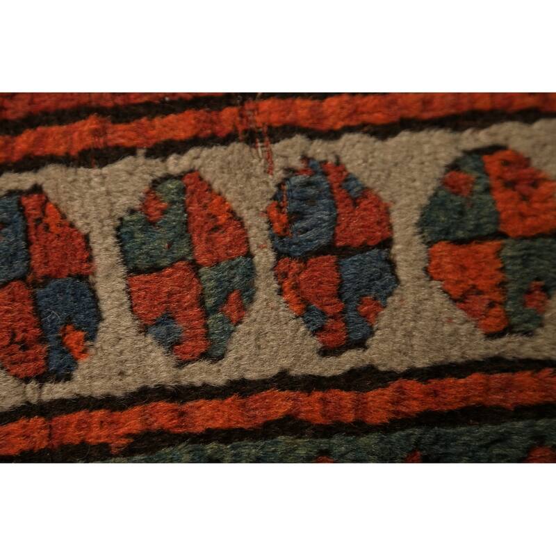 Hand Knotted Oriental 100% Wool Carpet Traditional Geometric Red Kazak Area Rug - 4' 9'' X 4' 0''