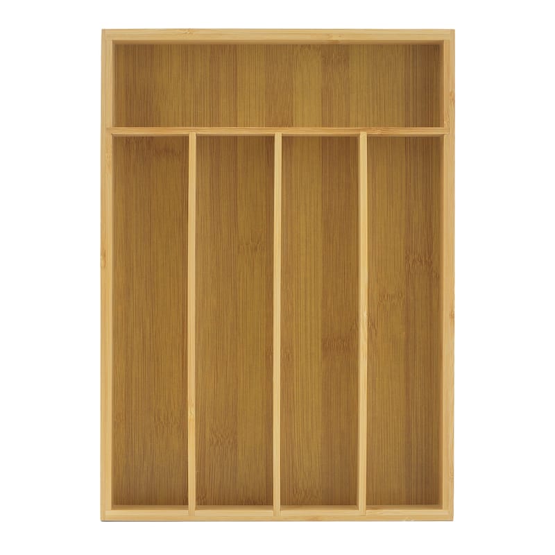 JoyJolt 7 Compartment Bamboo Drawer Organizer