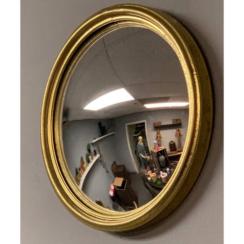 Round Gold Bullseye Mirror with Reflective Metal Design for Living Room and Bedroom Walls