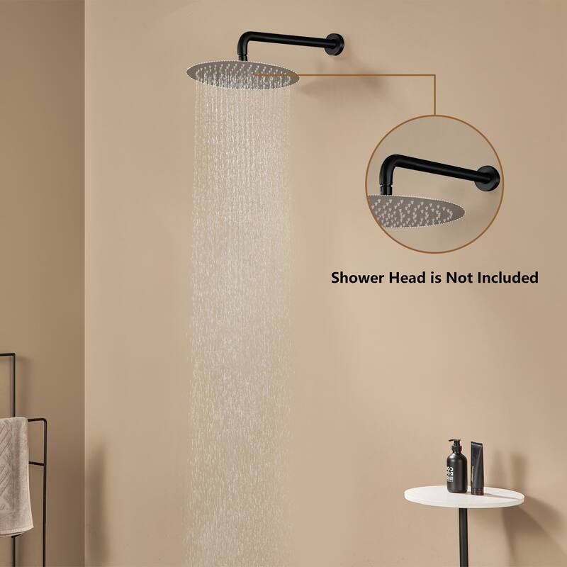 16 in. Round Wall Mount Standard Shower Arm and Flange
