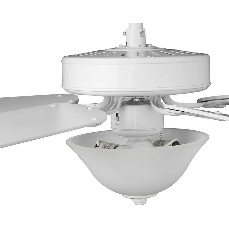 AirPro Collection 52" Five-Blade Ceiling fan with White Etched Light Kit - 10.250" x 24.500" x 13.000"