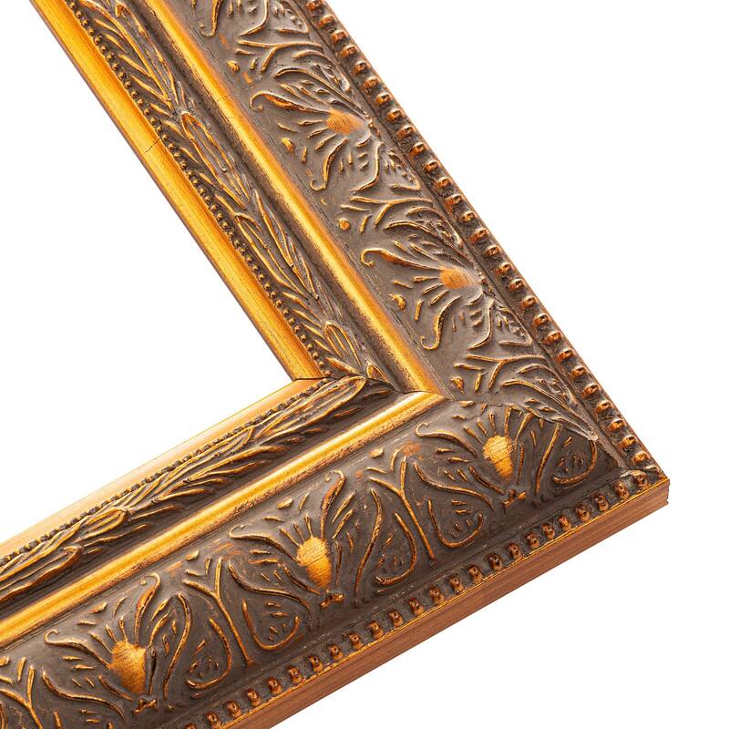 14x5 Frame Vintage Gold Solid Wood Picture Frame | 2.5 Inch Moulding