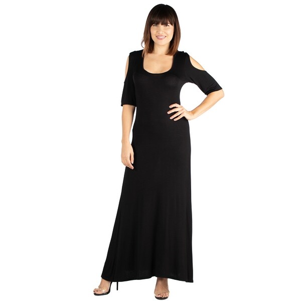 elbow sleeve maxi dress