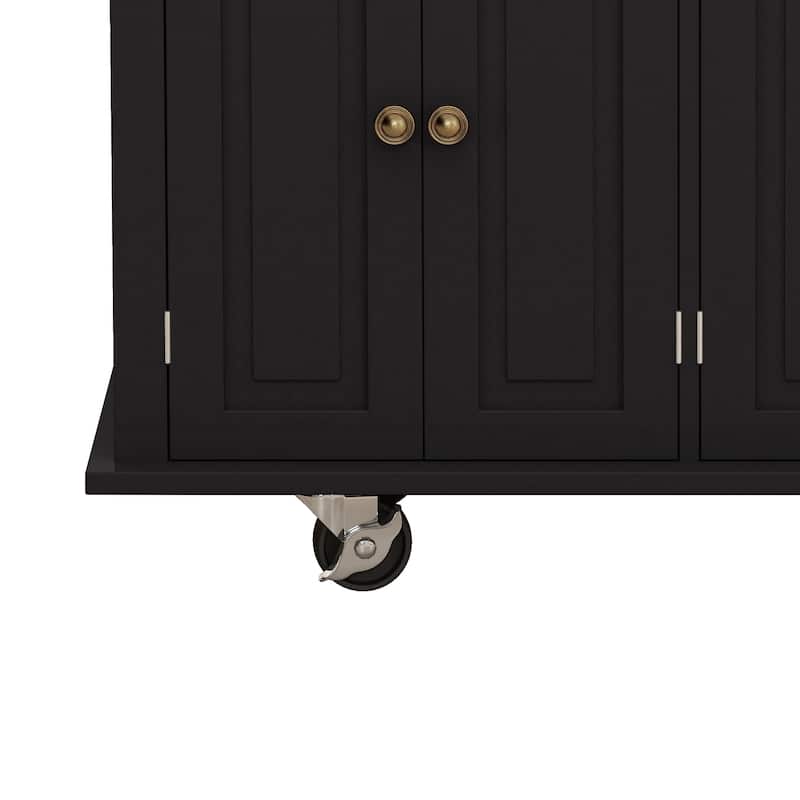 Kitchen Island Cart with Two Storage and Two Locking Wheels