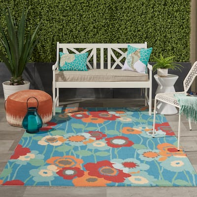 Waverly Sun N' Shade Floral Transitional Indoor/Outdoor Area Rug