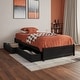 preview thumbnail 48 of 190, Barcelona Panel Platform Bed with Storage Drawers Black - Twin XL