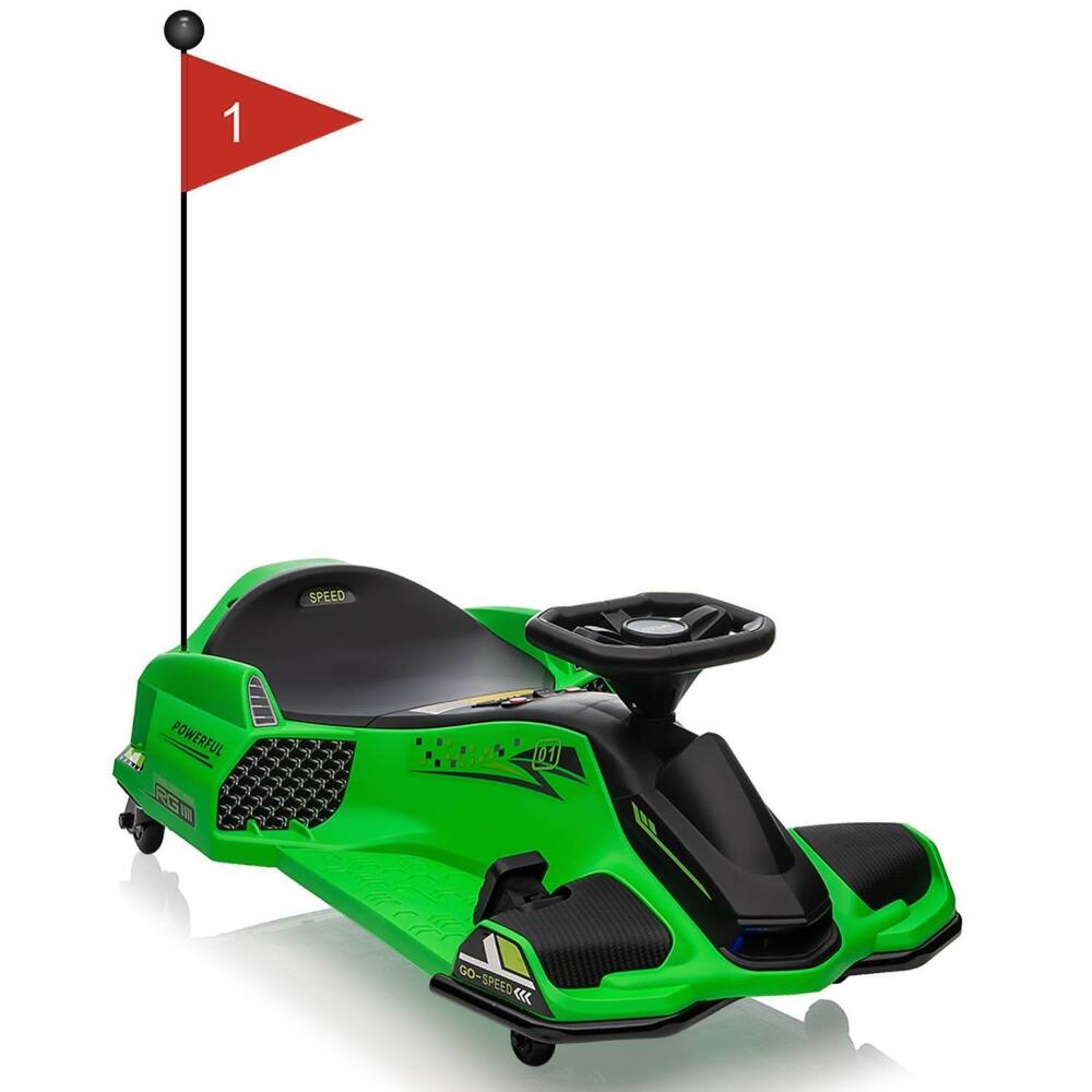 24V Kids Drift Go Kart, Electric Drifting Car with 180w Brushless Motor for Kids Best Gift