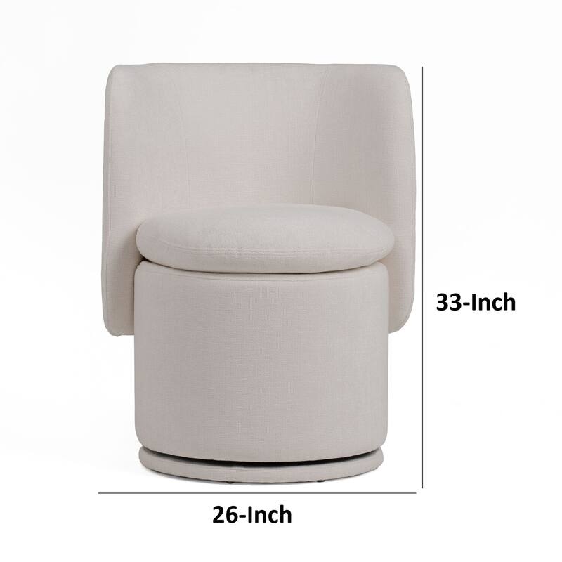Off White/Off White Polyester Upholstered Wood Frame Dining Chair, Sturdy Dining Chair for Dining Rooms - 24.6