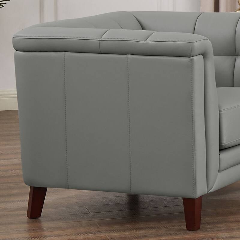 Hydeline Arvo Top Grain Leather Sofa and Chair Set with Feather, Memory Foam and Springs