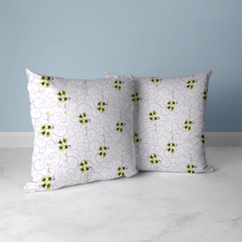 Purple And Green Orchid Artistry Indoor/Outdoor Throw Pillow Zipper