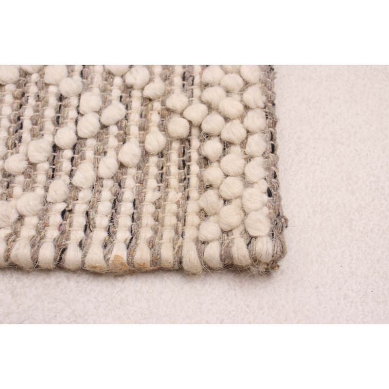 ECARPETGALLERY Braid weave Sienna Cream Wool Rug - 4'0 x 6'1