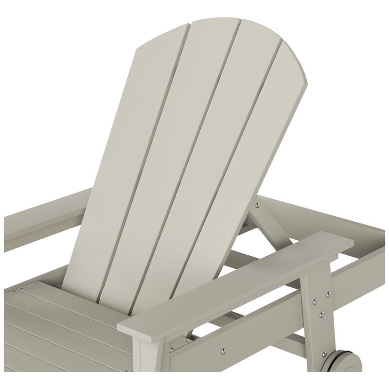 Polytrends Laguna Hdpe All Weather Outdoor Patio Pool Reclining Chaise Lounge With Side Table (2-Piece Set)