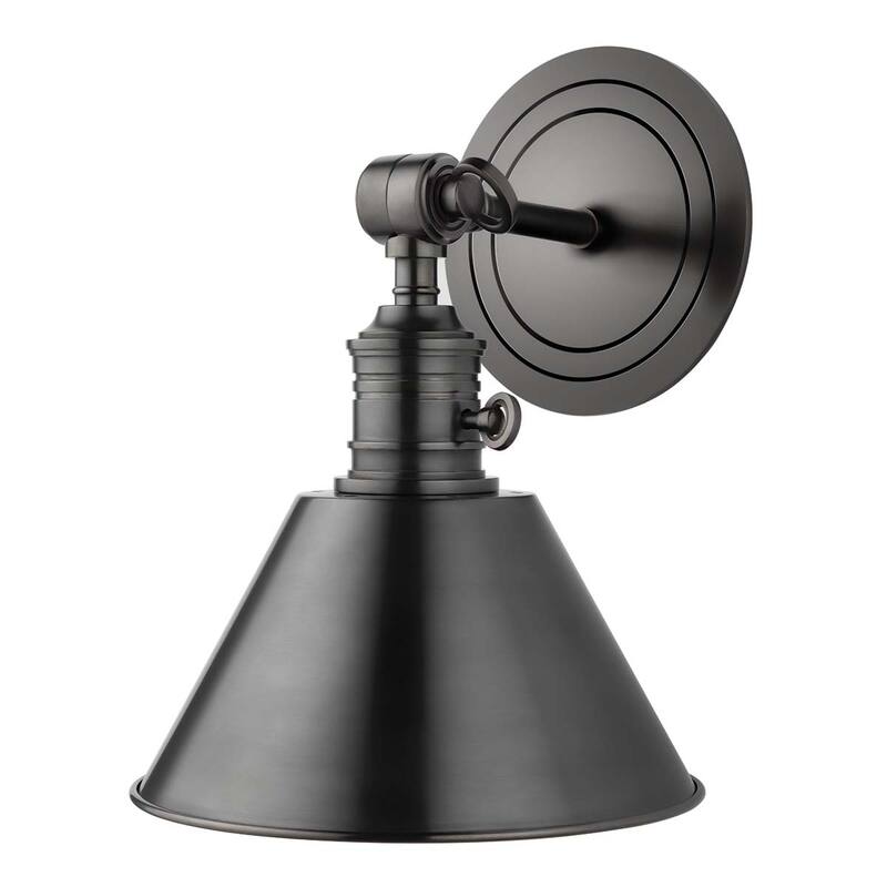 Hudson Valley Lighting Garden City 11" Tall Wall Sconce with Black - Old Bronze