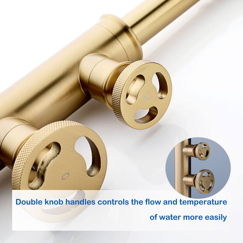 Industrial Bathroom Sink Faucet Single Hole with 2 Handle in Gold