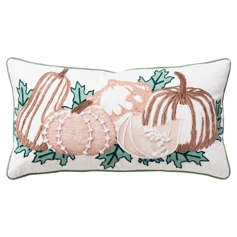 Rizzy Home Boho Pumpkin Embroidered Throw Pillow Cover