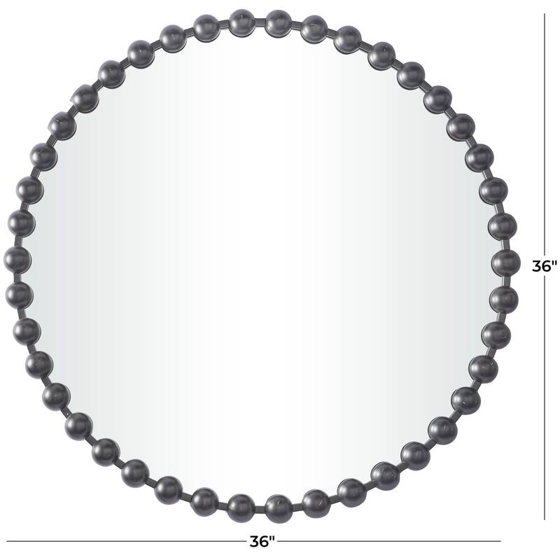 CosmoLiving by Cosmopolitan Metal Wall Mirror with Beaded Detailing