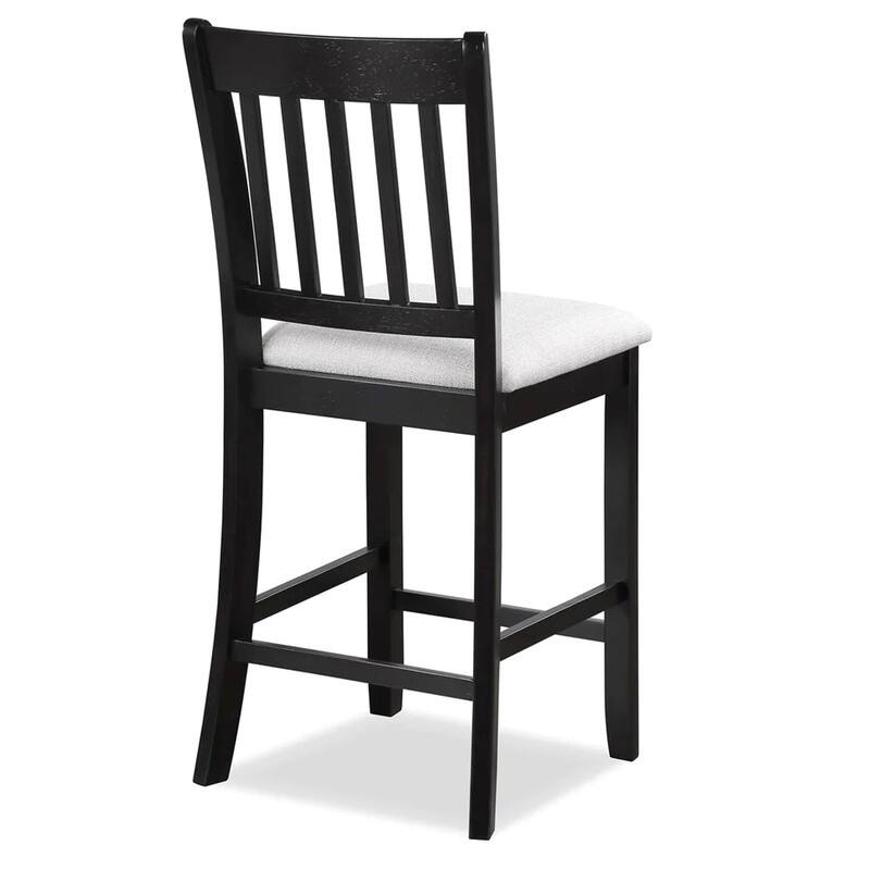 Rustic Wood Counter Height Barstools Set of 2 With Footrest