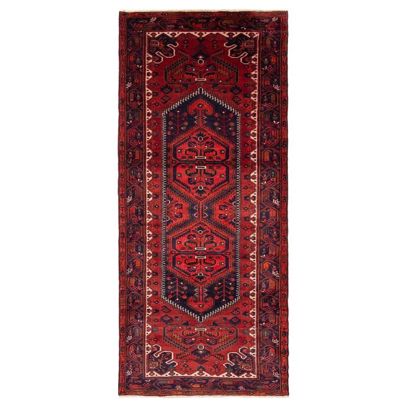 ECARPETGALLERY Hand-knotted Andelz Red Wool Rug - 4' 3" x 9' 10" - Red - 4' 3" x 9' 10" - Rectangle