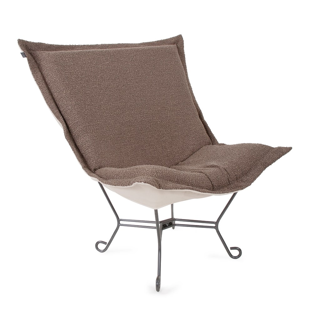 Allan Andrews Scroll Puff Chair with Titanium Frame, Barbet Collection