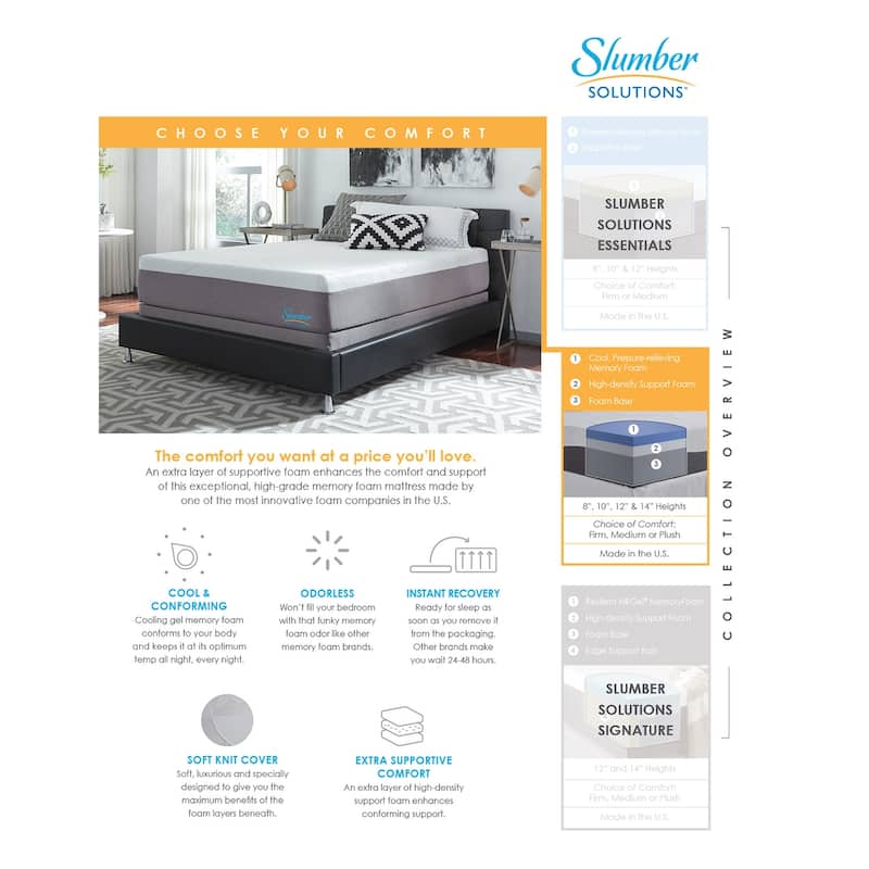 Slumber Solutions 10-in. Gel Memory Foam Mattress