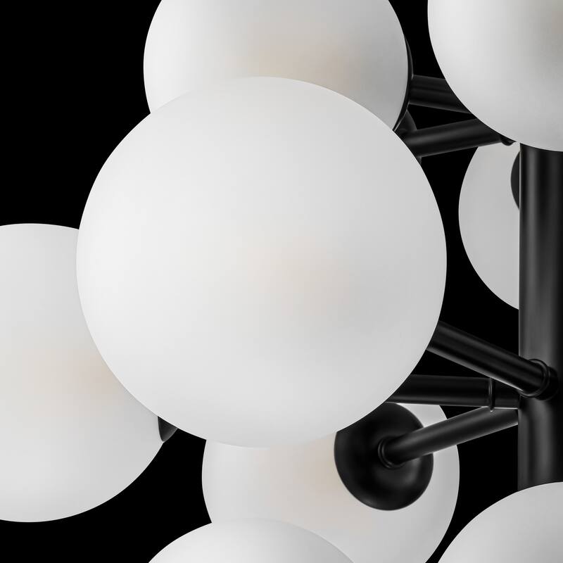 4-Tiered Modern Glam 19-Light Sputnik Cluster Frosted Glass Globe Bubble Chandelier