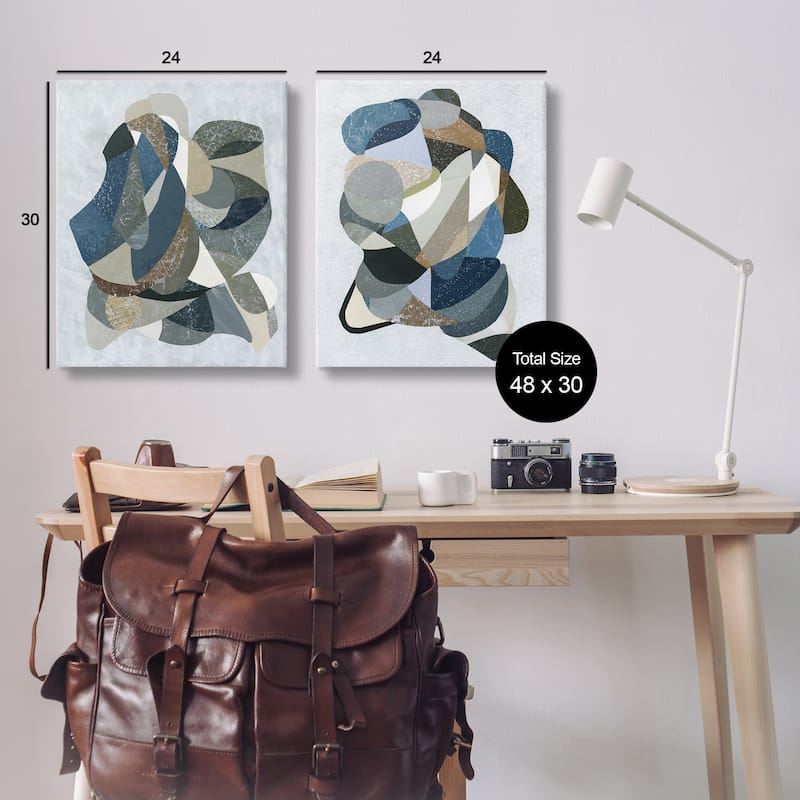 Stupell Neutral Geometric Patterns Canvas Wall Art Design By Coco Good (Set of 2)