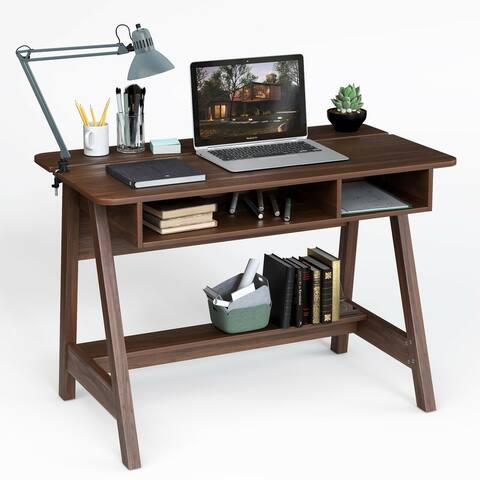 Gymax Computer Desk Home Office Writing Workstation w/ Flip Top