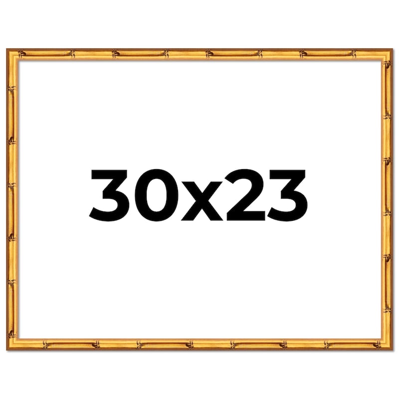 30x23 Frame Gold Bamboo Solid Wood Picture Frame | 1 Inch Moulding