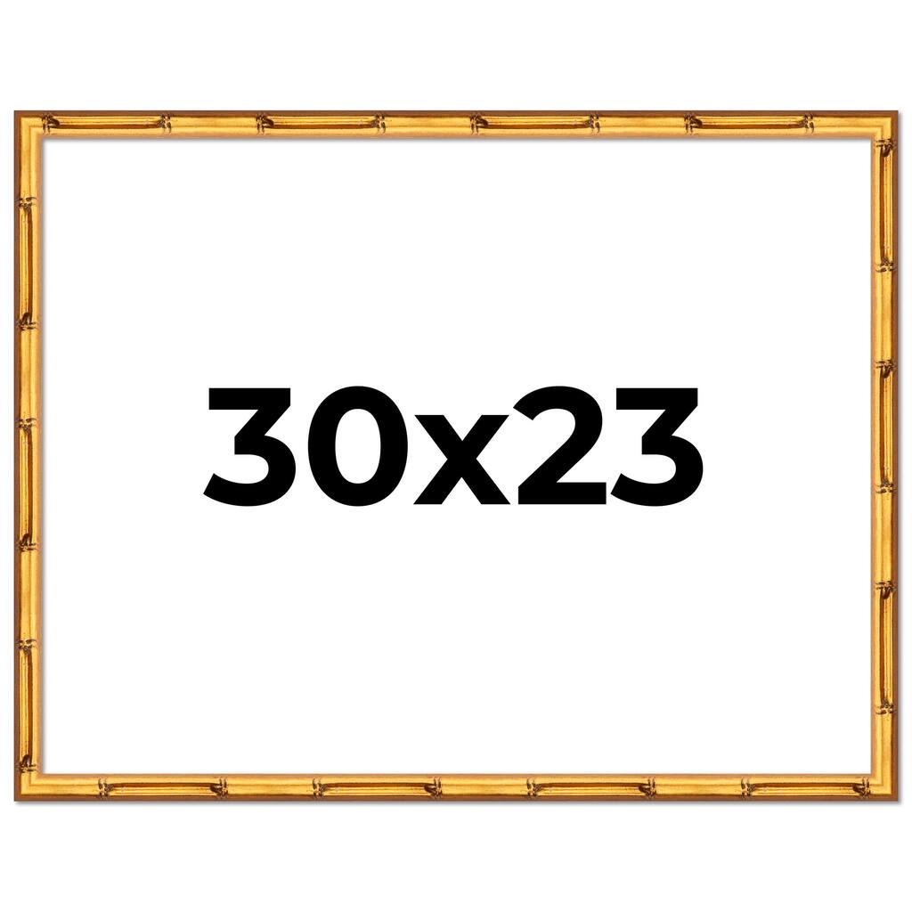 30x23 Frame Gold Bamboo Solid Wood Picture Frame | 1 Inch Moulding