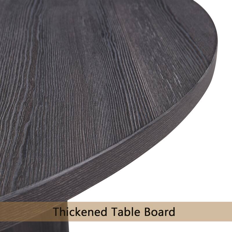 GDFStudio - Northfield Farmhouse 47.3" Round Dining Table with Scratch-proof Surface Top & Anti-slip Adjustable Feet - 30"W