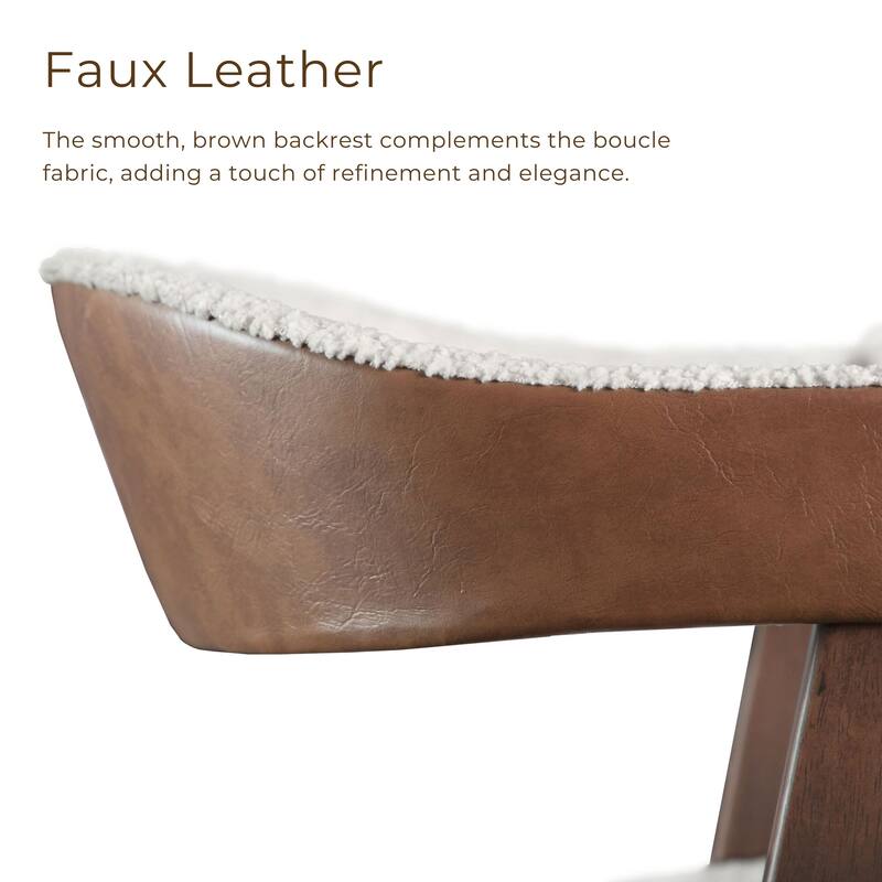 Furniture of America Shaw Mid-century Boucle Counter Height Dining Chairs (Set of 2)