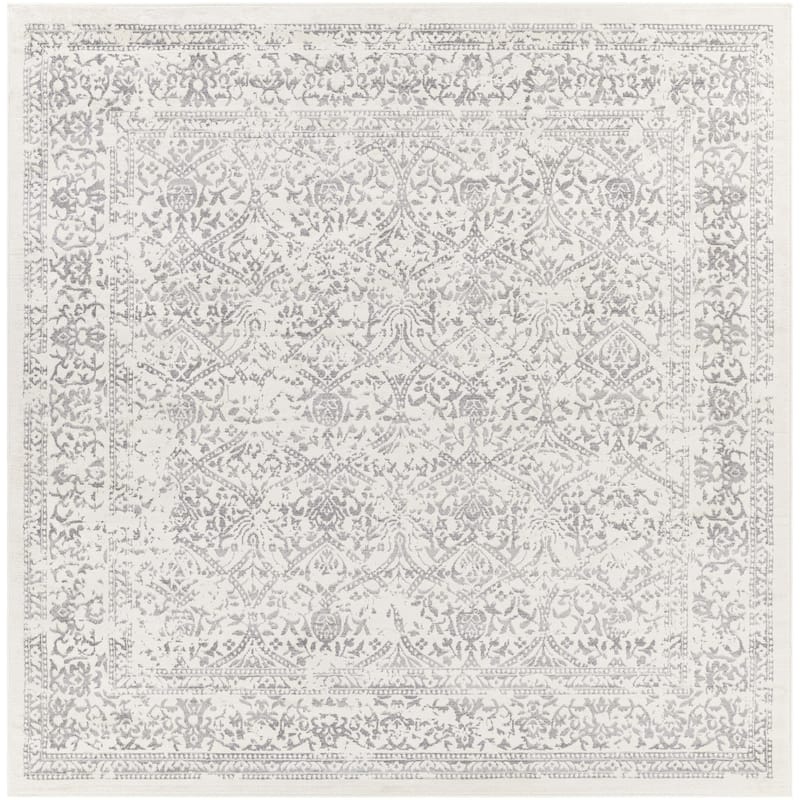 Livabliss Roma Distressed Medallion Area Rug - 7'10" x 7'10" Square - Ivory
