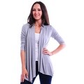 preview thumbnail 12 of 14, Simply Ravishing Women's Basic 3/4 Sleeve Open Cardigan (Size: Small-5X)