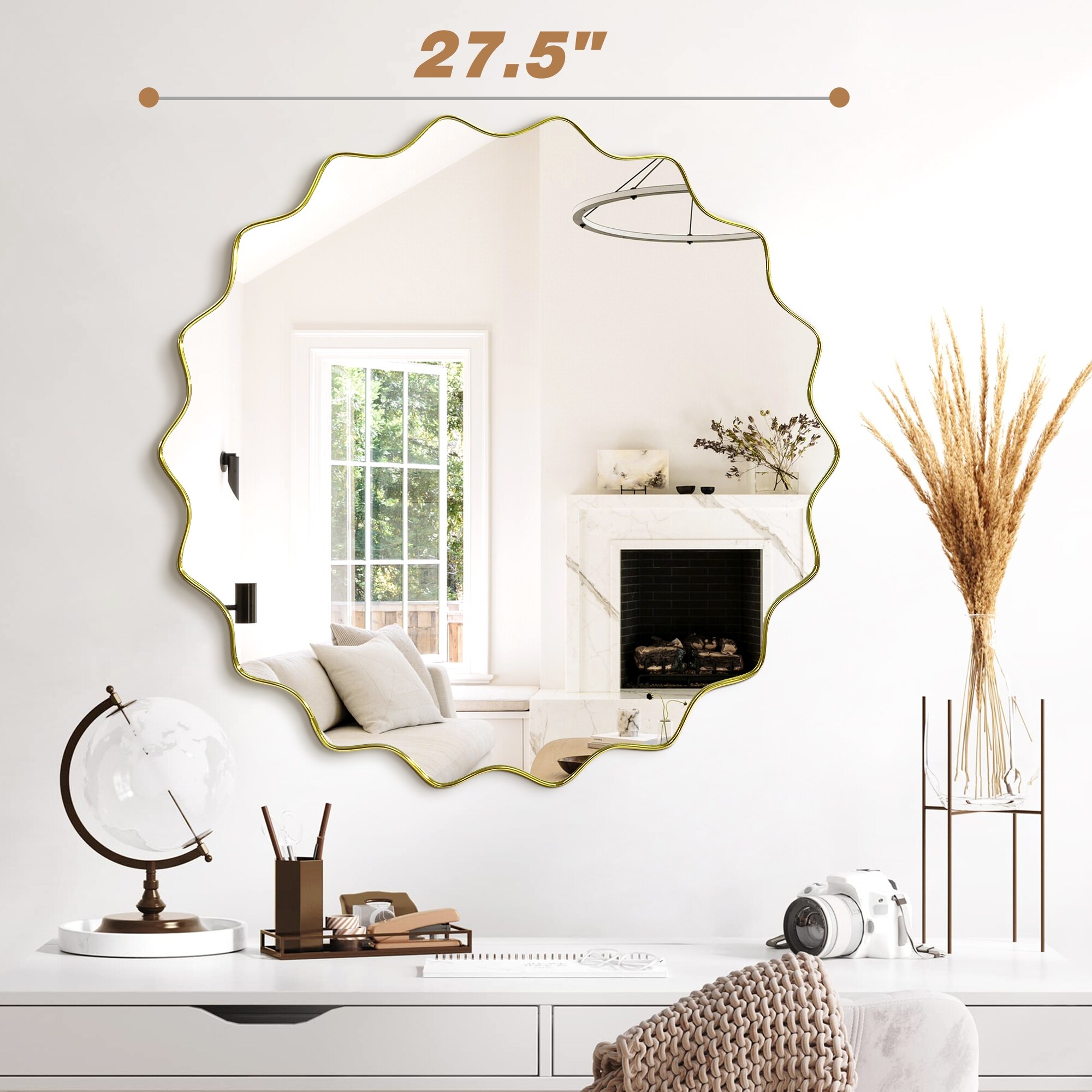 Decorative Round Sunburst Wall Mirror Bathroom Vanity Mirror in