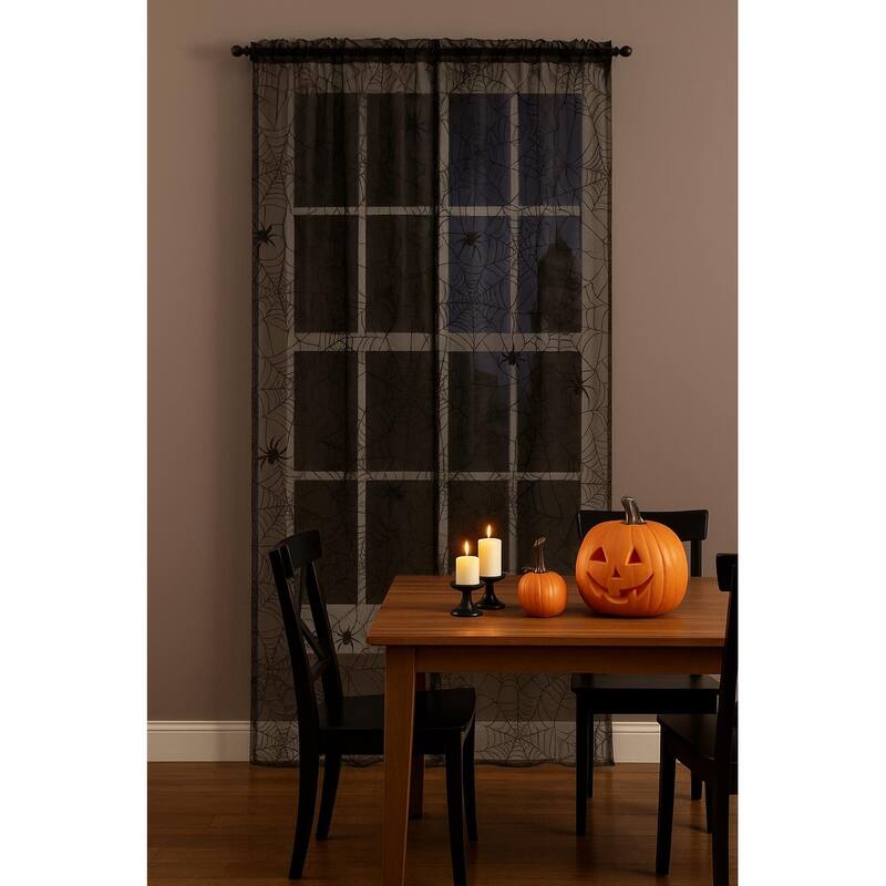 Halloween Spider Web Curtain