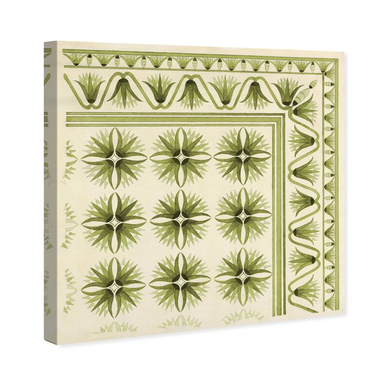 Wynwood Studio Canvas Abstract Floor Covering Olive White and Cream White Traditional Wall Art Canvas Print
