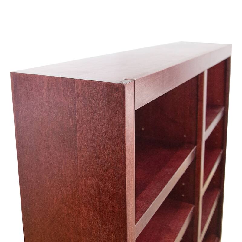 Concepts in Wood Double Wide Wood Bookcase, 8 Shelf, 48 inch Tall