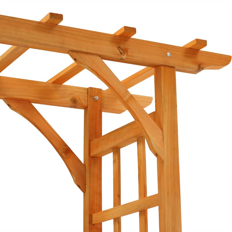 Sunnydaze Wooden Garden Arbor Trellis Arch for Plants - Outdoor Archway - 78" H