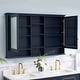 preview thumbnail 29 of 95, Modern Surface Mount Solid Wood Framed Medicine Cabinet With Mirror and Shelves