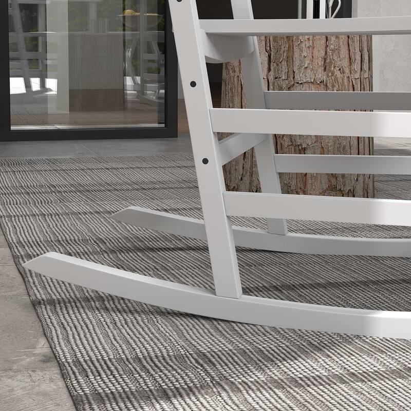 Outsunny Wooden Rocking Chair Set w/ Foldable Side Table, Outdoor Rocker Chairs