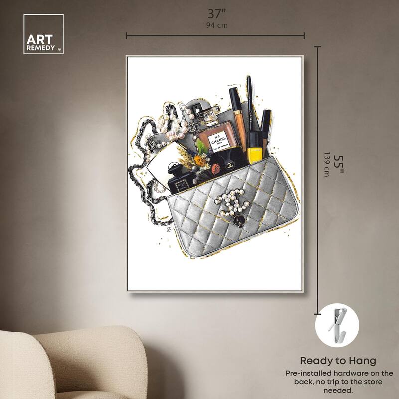 Grey Treasure Bag Canvas by Art Remedy