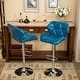 preview thumbnail 47 of 54, Roundhill Furniture Glasgow Height-adjustable Tufted Faux Leather Bar Stools (Set of 2)